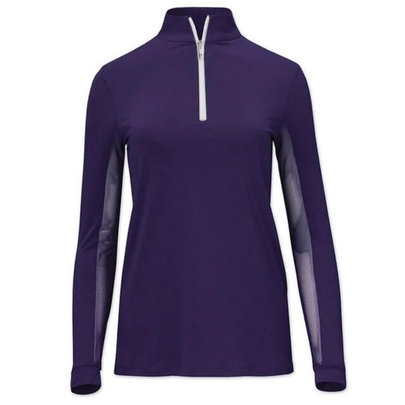 The Tailored Sportsman Tops - The Tailored Sportsman 1/4 Zip Sun Shirt Long Sleeve IceFil Mesh Riding M EUC